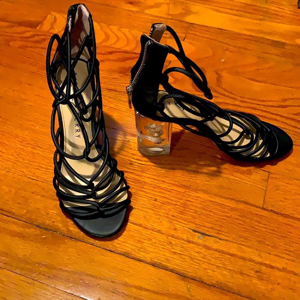 Black strappy heels
